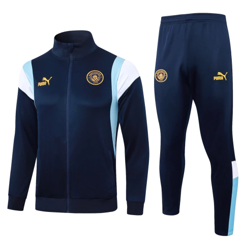 Conjunto Jaqueta e Calça Manchester City 2023/24 Masculino - Azul Escuro