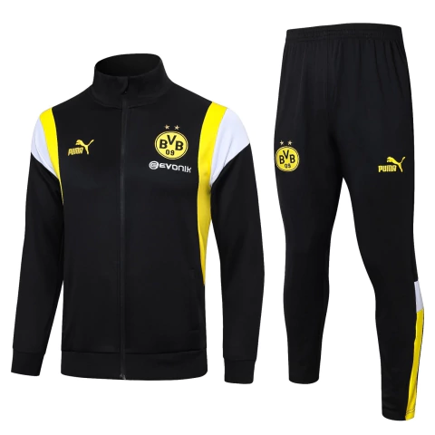 Conjunto Jaqueta e Calça Borussia Dortmund 2023/24 Masculino - Preta