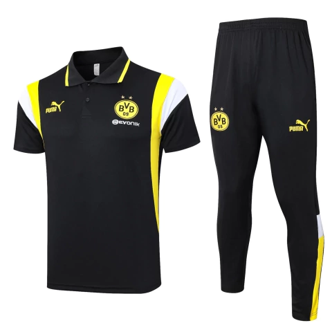 Kit Camisa Polo e Calça Borussia Dortmund 2023/24 - Treino Masculino - Preto