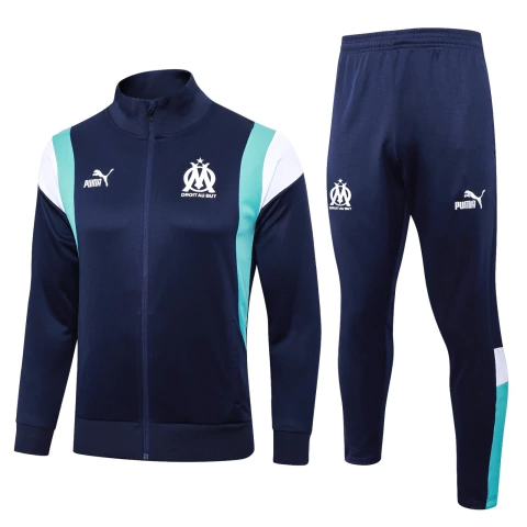 Conjunto Jaqueta e Calça Olympique de Marseille 2023/24 Masculino - Azul