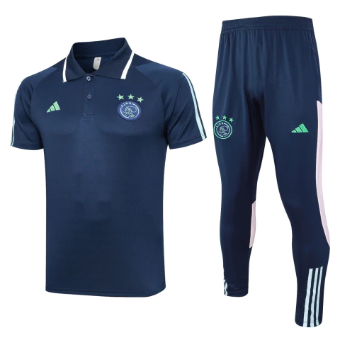Kit Camisa Polo e Calça Ajax 2023/24 - Treino Masculino - Azul