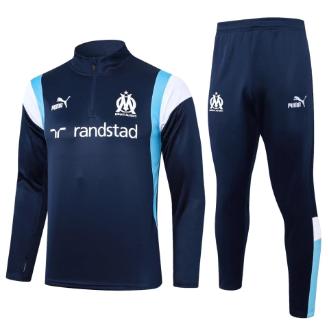 Conjunto Blusão e Calça Olympique de Marseille 2023/24 - Masculina - Azul