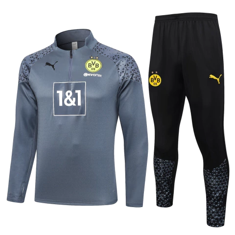 Conjunto Blusão e Calça Borussia Dortmund 2023/24 - Masculina - Cinza