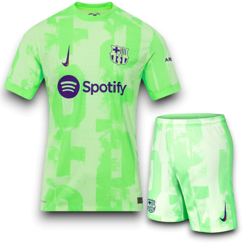 Kit FC Barcelona Camisa e Short de Jogo 2024/25 - Verde