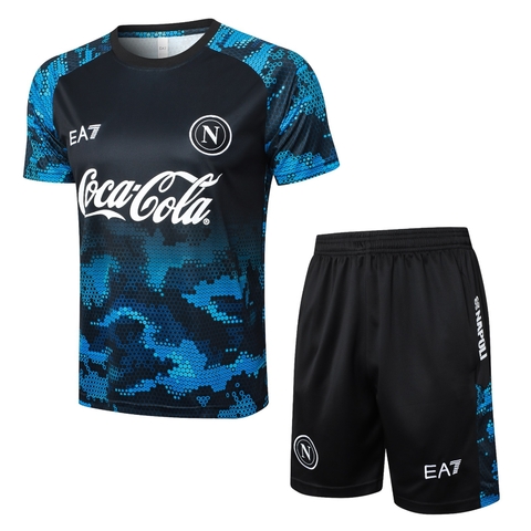 Kit Napoli Camisa e Short Treino 2024/25 - Preto Azul - comprar online
