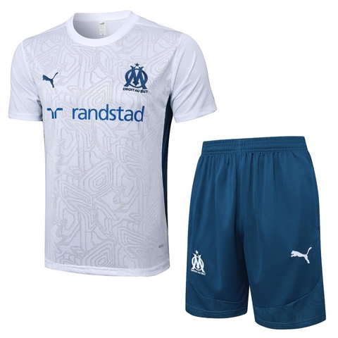 Kit Olympique de Marseille Camisa e Short Treino 2024/25 - Branca - comprar online
