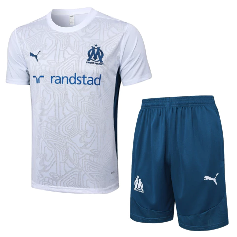 Kit Olympique de Marseille Camisa e Short Treino 2024/25 - Branca - comprar online