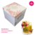 Caixa Torta Alta *Flowers* - 25x25x30cm - Ideal para Cakebard de até 25cm
