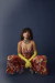 Calça Carmen Babado Tule Estampado Vermelho - comprar online