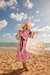 Vestido Longo Ella Tule Estampado Rosa - comprar online