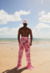 Calça Carmen Babado Tule Estampado Rosa - comprar online