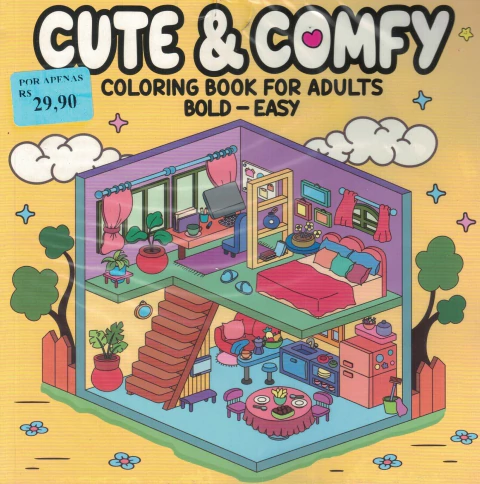 Cute & Comfy: Coloring Book For Adults Bold - Easy