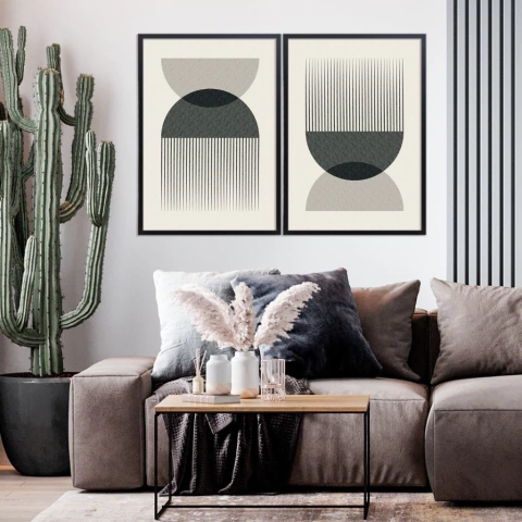 Kit 2 Quadros Meia Lua