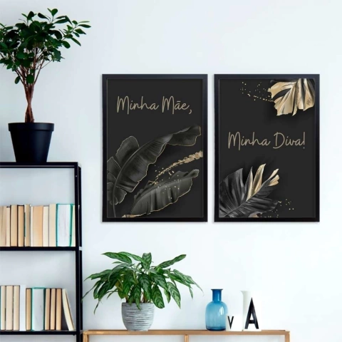 Conjunto de 2 Quadros Minha Mãe Minha Diva
