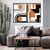 Kit 2 Quadros Abstratos Laranja