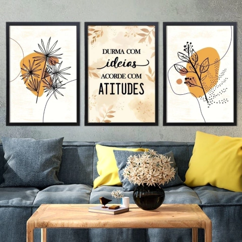 Kit 3 Quadros Acorde com Atitudes