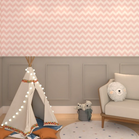 papel de parede adesivo chevron rosa