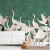 papel de parede cisnes verde