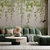 papel de parede folhagem muro rustico verde