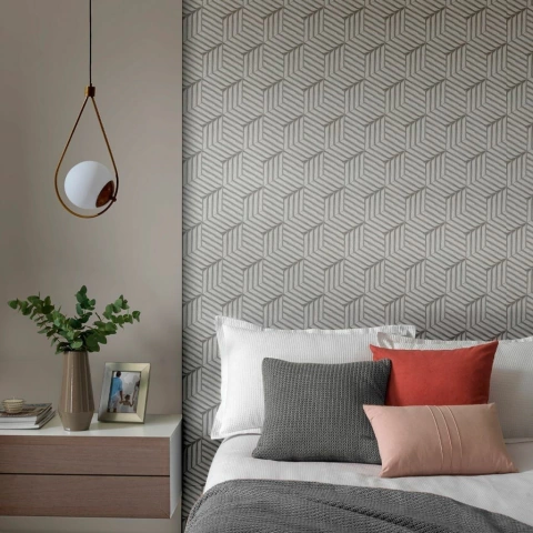 Tecido para Parede Geo Couro Off White