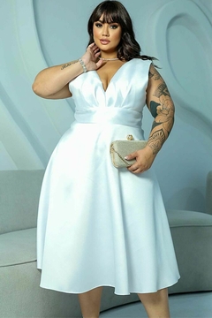 Vestido Civil Midi Zibeline - REF4125 na internet