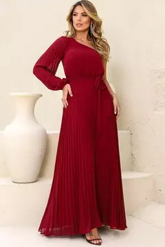 Vestido de Festa Longo Manga Nula Plissado em 5 Cores - REF1720 - comprar online