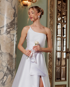 Vestido Noiva Minimalista Manga Nula Zibeline - REF1187 na internet