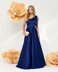 Vestido de Festa Longo Manga Nula Acetinado em 8 Cores - REF 1170 - Vitrine da Shei | Vestidos de Noiva e Festa