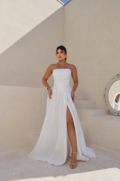 Vestido Noiva Minimalista Tomara que Caia - REF 18360 - comprar online