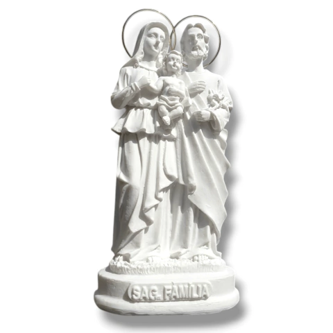 Sagrada Família em Resina e Pó de Mármore 15cm