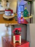 Kit de Natal, Cesto Porta Panetone Papai Noel, Árvore de Natal e Cachepô vermelho com suporte