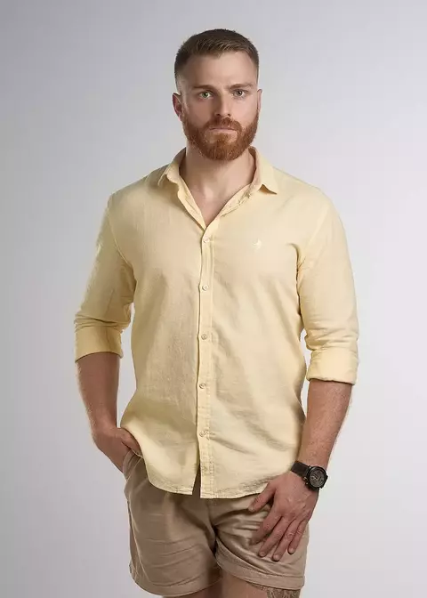 CAMISA LINHO NORONHA AMARELO - comprar online