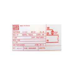 Motor 1/3CV 220/60/1F - C25275A - Peça para ar condicionado - Qualipeças