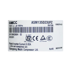 Compressor 18.000 Btu/h, 220/60/1F R410A Toshiba / GMCC ASM135D23UFZ Inverter - 11103020A00015 - Qualipeças 