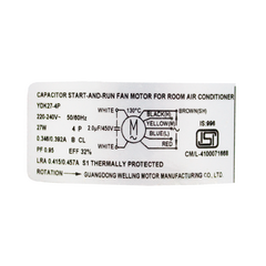 MOTOR ELETRICO YKT-27-4-6/YDK27-4P 220-240V - 11002012000054 - loja online