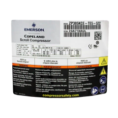 Compressor 32 TR, 220/60/3F R410A Copeland ZP385KCETE5522 Scroll - ZP385KCETE5522 - Qualipeças 