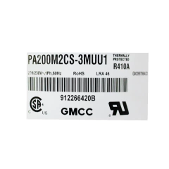 Compressor 22.000 Btu/h, 220/60/1F R410A Rotativo GMCC / Toshiba PA200M2CS-3MUU1 - 180068 - Peça para ar condicionado - Qualipeças