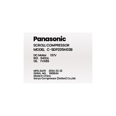 Compressor 48.000 Btu/h,220/60/3F R410A Panasonic C-SDP205H03B Inverter - 05500098 - Peça para ar condicionado - Qualipeças