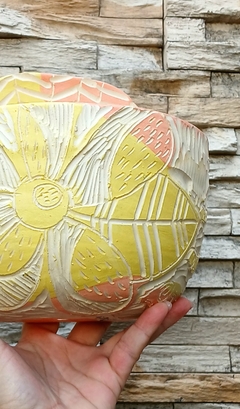 MACETA DE PARED AGUAMANIL ARTESANAL ESGRAFIADO / PIEZAS UNICAS - TIENEN DRENAJE - NO INCLUYE PLANTAS / DISEÑO A ELECCION SEGUN DISPONIBILIDAD - comprar online