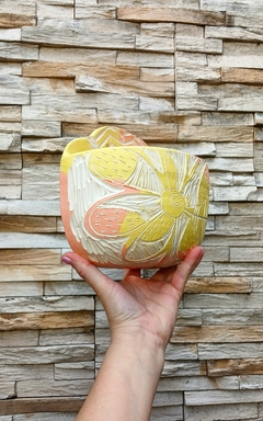 MACETA DE PARED AGUAMANIL ARTESANAL ESGRAFIADO / PIEZAS UNICAS - TIENEN DRENAJE - NO INCLUYE PLANTAS / DISEÑO A ELECCION SEGUN DISPONIBILIDAD en internet