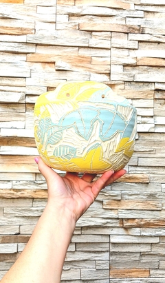 MACETA DE PARED AGUAMANIL ARTESANAL ESGRAFIADO / PIEZAS UNICAS - TIENEN DRENAJE - NO INCLUYE PLANTAS / DISEÑO A ELECCION SEGUN DISPONIBILIDAD - tienda online