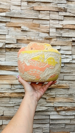 MACETA DE PARED AGUAMANIL ARTESANAL ESGRAFIADO / PIEZAS UNICAS - TIENEN DRENAJE - NO INCLUYE PLANTAS / DISEÑO A ELECCION SEGUN DISPONIBILIDAD - tienda online