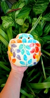 MACETAS DE PARED AGUAMANILES DISEÑO DE HOJAS MULTICOLORES HERMOSAS!! / PIEZAS ARTESANALES - TIENEN DRENAJE - PRECIO POR UNIDAD