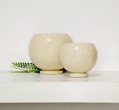 MACETAS BOCHA CON DISEÑOS ORGANICOS FILIGRANA / TIENEN DRENAJE / PIEZAS ARTESANALES / ELECCION DE DISEÑO SEGUN DISPONIBILIDAD / PRECIO POR UN - comprar online