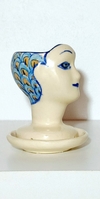PRECIOSA MACETA DE ROSTRO ART DECO CON PLATO INCLUIDO / TIENE DRENAJE - NO INCLUYE PLANTA