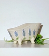 MACETAS BAÑADERA ARTESANAL CON DISEÑO FLORES DE LAVANDA TRIDIMENSIONALES / TIENEN DRENAJE