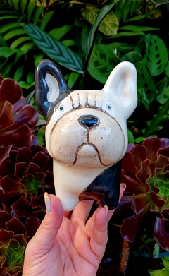 MACETA PERRO BULLDOG FRANCES / PIEZA ARTESANAL / TIENE DRENAJE / ELECCION DE COLOR SEGUN DISPONIBILIDAD