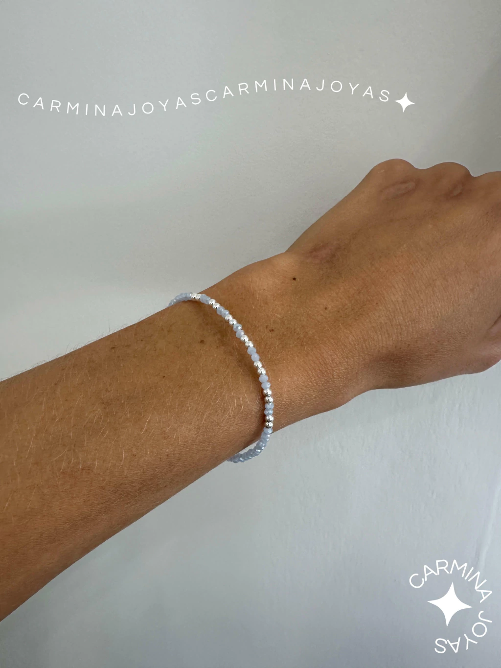 PULSERA PLATA Y CRISTALES CHECOS