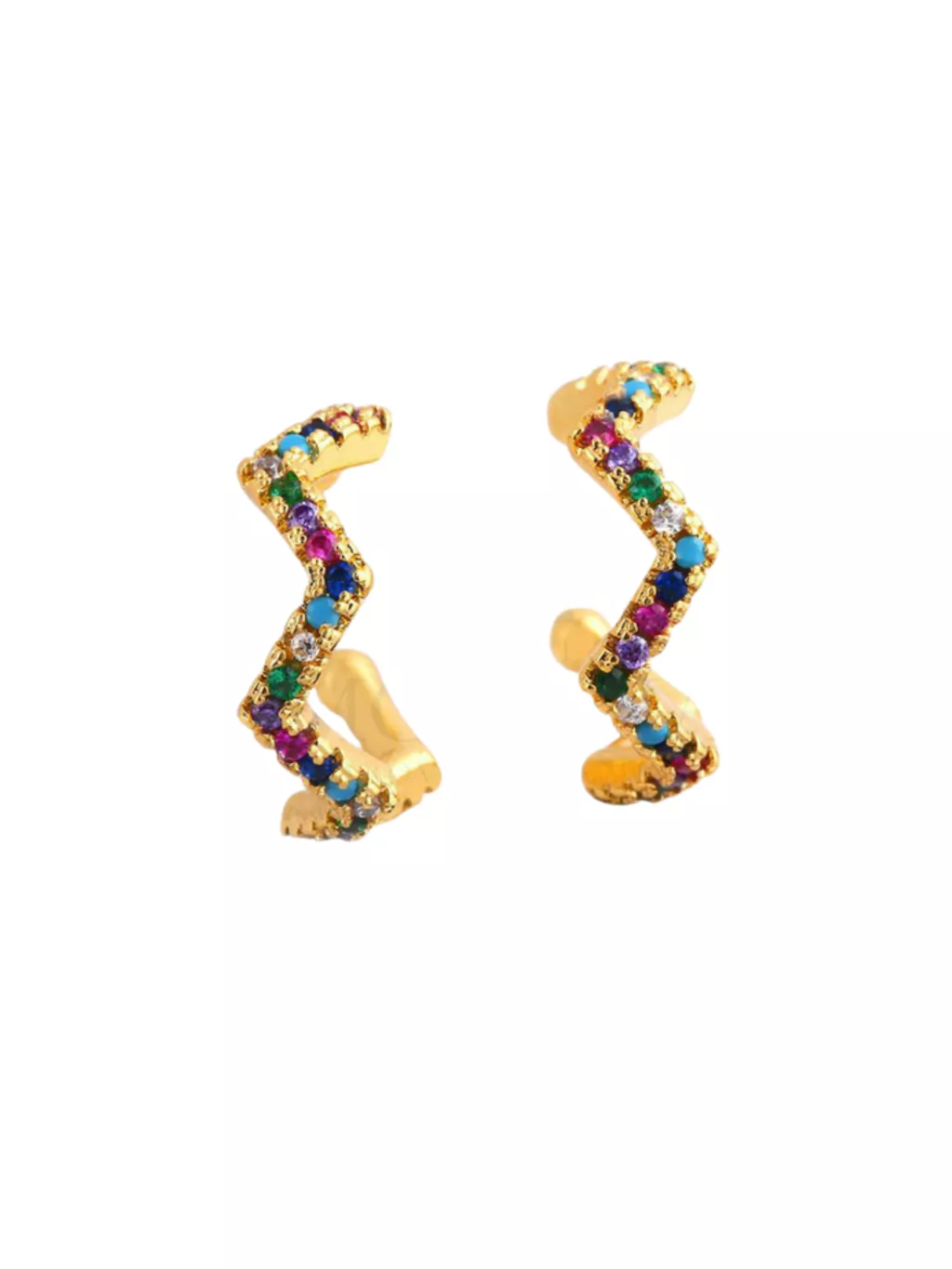 EAR CUFF ZIG ZAG RAINBOW - MORAVIA CRISTAL (UNIDAD)