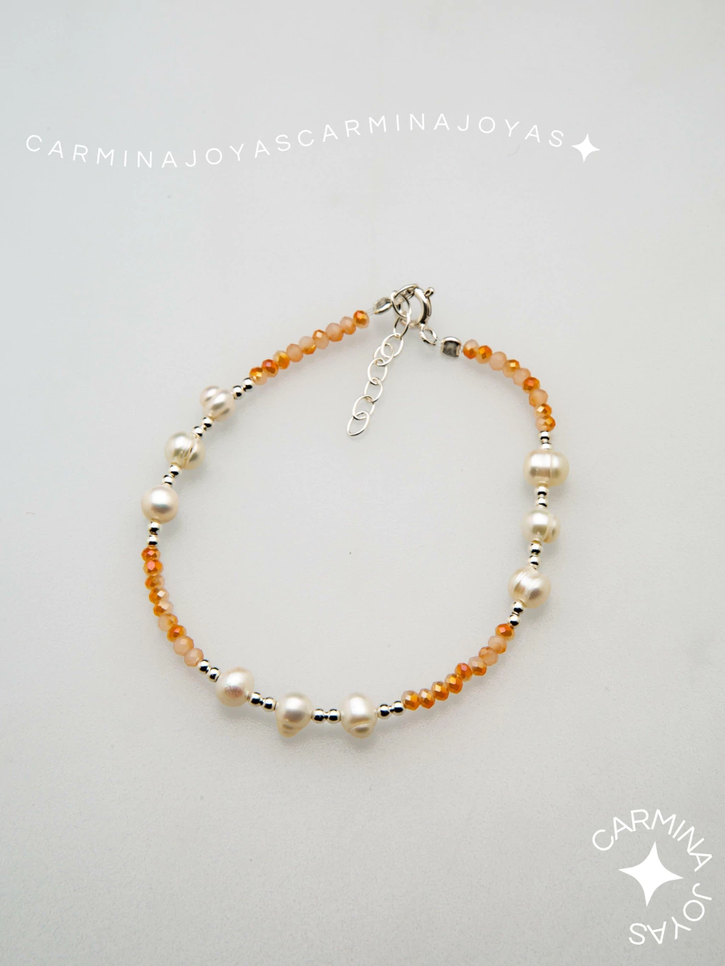 PULSERA PLATA Y CRISTALES CHECOS